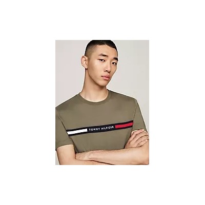 Tommy Ribbed Inset Logo T-Shirt