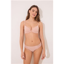 Braga clásica microfibra y encaje rosa