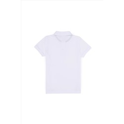 Erkek Çocuk Beyaz Basic Polo Yaka T-Shirt