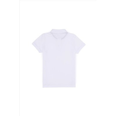 Erkek Çocuk Beyaz Basic Polo Yaka T-Shirt