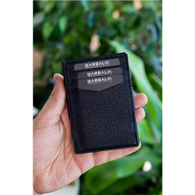 Garbalia, Magic Hakiki Deri Rfıd Engelleyici Unisex Sihirbaz Siyah Kartlık Cüzdan