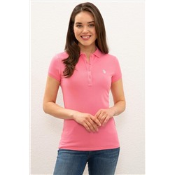 Kadın Pembe Basic Polo Yaka Tişört
