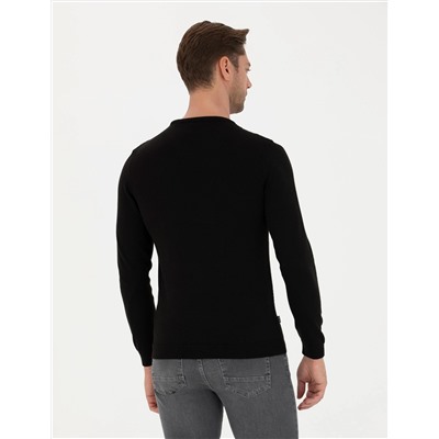 Siyah Slim Fit Kazak