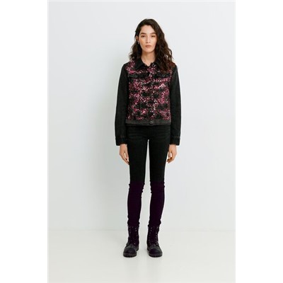 Chaqueta vaquera slim lentejuelas
