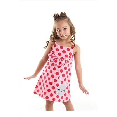 Denokids Puantiye Tavşan Kız Çocuk Elbise CFF-22Y1-025