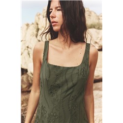 MIDI DRESS WITH CUTWORK EMBROIDERY