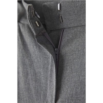 Gri Lastik Belli Wide Leg Büyük Beden Dokuma Pantolon TBBAW26AR00019