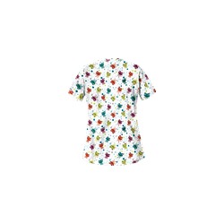 UA Jumpin Jack White Print Scrub Top