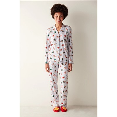Penti Gingerbread Uzun Kollu Gömlek Gri Pijama Takımı PNRAJHCJ23SK-AGJ