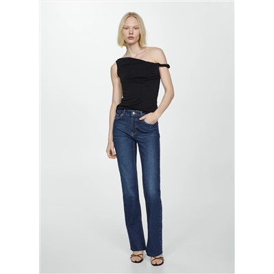 Jeans rectos tiro medio aberturas