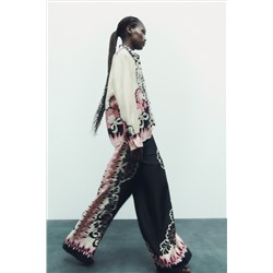 FLORAL PRINT STRAIGHT-LEG TROUSERS