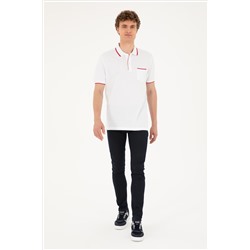 Erkek Regular Fit Polo Yaka Beyaz Tişört