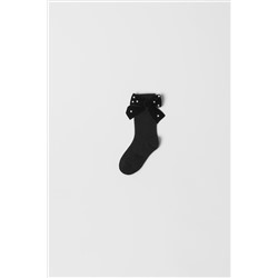KIDS/ PACK DE DOS CALCETINES ESTRUCTURA LAZO PERLAS