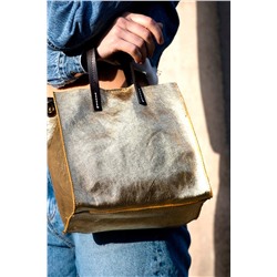 Bolso y neceser de piel Coti Dorado