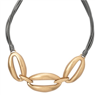 Damen Kette mit Lederimitat