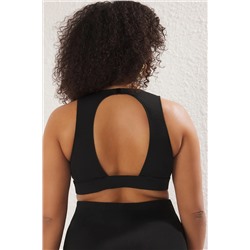 Siyah Kruvaze Yaka Büyük Beden Bikini Üstü TBBSS25CT00011