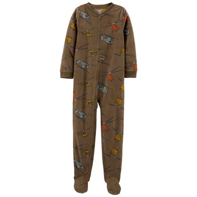 1-Piece Animals Fleece Footie PJs