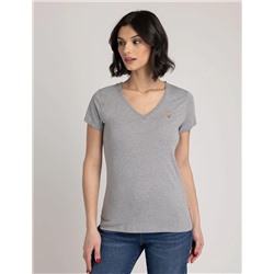 SCALLOP TRIM V-NECK T-SHIRT