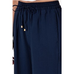 Kadın Lacivert Loose Relax Fit Kanvas Pantolon
