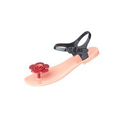 Сандалии  Jelly Flower (телесно-розовый, черный, красный) / Zhoelala Jelly Flower nude-red-black