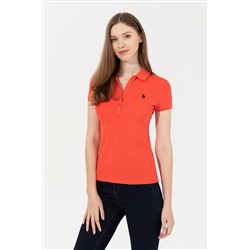 Kadın Kırmızı Basic Polo Yaka Tişört