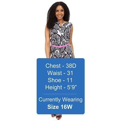 Plus Size Wallpaper Leaf Belted Full Skirt