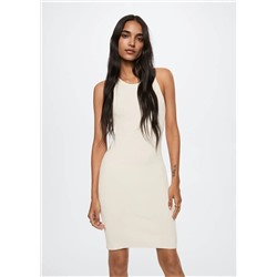Vestido punto abertura -  Mujer | MANGO OUTLET España