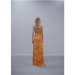 Vestido plisado escote lazo