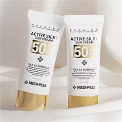Active Silky Sun Cream SPF50+ PA+++, Солнцезащитный крем с пептидами и аминокислотами шелка