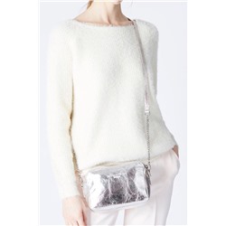 Bandolera de piel Elyn Plateado
