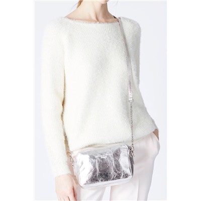 Bandolera de piel Elyn Plateado