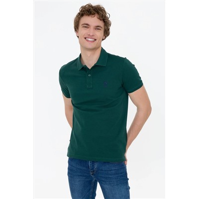 Erkek Koyu Yeşil Basic Polo Yaka Tişört