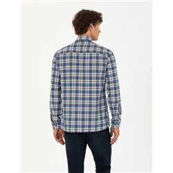 Lacivert Slim Fit Uzun Kollu Gömlek