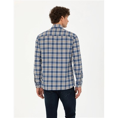 Lacivert Slim Fit Uzun Kollu Gömlek
