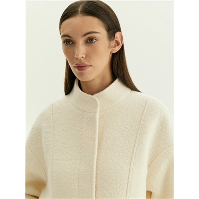 Бомбер с накладными карманами из шерсти, Куртка N084/adios