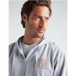 Hooded Fleece Jacket, Men, Light Grey