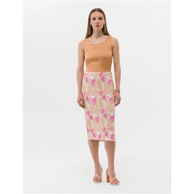 Kahverengi Slim Fit Örme Etek