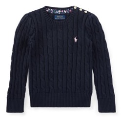 GIRLS 2-6X Cable-Knit Cotton Sweater