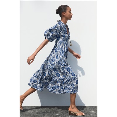 PRINTED MIDI DRESS