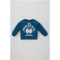 Defacto Erkek Bebek Regular Fit Bisiklet Yaka Doğa Baskılı İçi Yumuşak Tüylü İnce Sweatshirt Kumaşı Sweatshi B2172A523WN