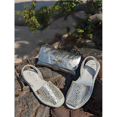 AB.Zapatos · 504-8 Guepardo plata+AB.Z PELLE Abeja ladrillo (330) plata