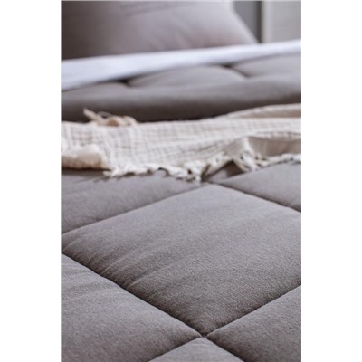 Bobigny Çift Kişilik Pamuklu SuperSoft Comforter Set - Antrasit