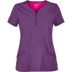 Jockey Scrubs Modern Notch Neck Zipper Top