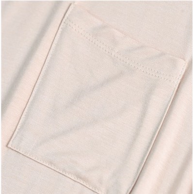 Мягкая хлопковая футболка Tencel с карманом и коротким рукавом