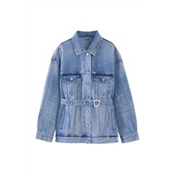 Chaqueta larga vaquera Azul