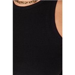 Siyah Halter Yaka Basic Örme Atlet TBBSS23CV00001