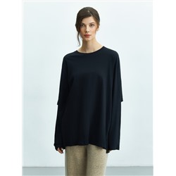 Лонгслив oversize с разрезами на локтях