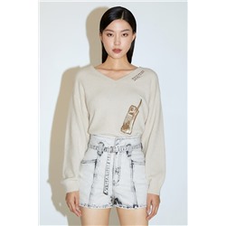 Jersey de lana y alpaca Crudo