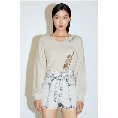 Jersey de lana y alpaca Crudo
