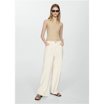 Jeans wideleg loose tiro bajo